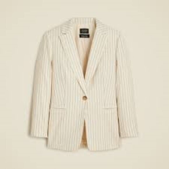 J. Crew Jackets & Blazers - Jcrew Collection blazer in ivory pinstripe Italian wool blend, NWT, size 18
